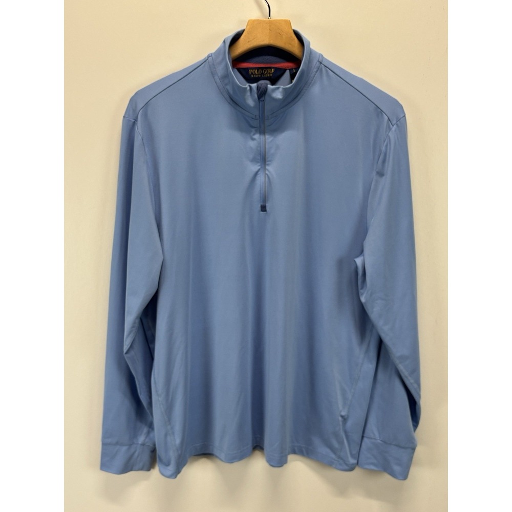 Polo Golf Ralph Lauren Wicking 1/4 Zip Pullover Shirt Sz Large Men's Blue